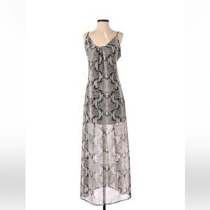Low back snakeskin maxi dress
